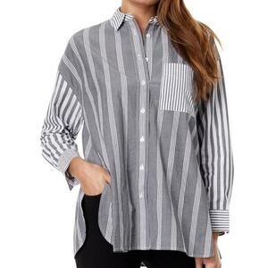 Madewell Gray Striped Button Down Shirt